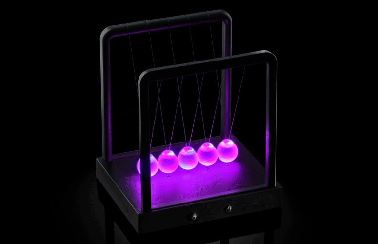 Светящиеся шары Ньютона Light Up Newton's Cradle 20 см