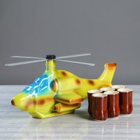 Штоф с рюмками "Вертолет", 7 предметов, 0,75 л